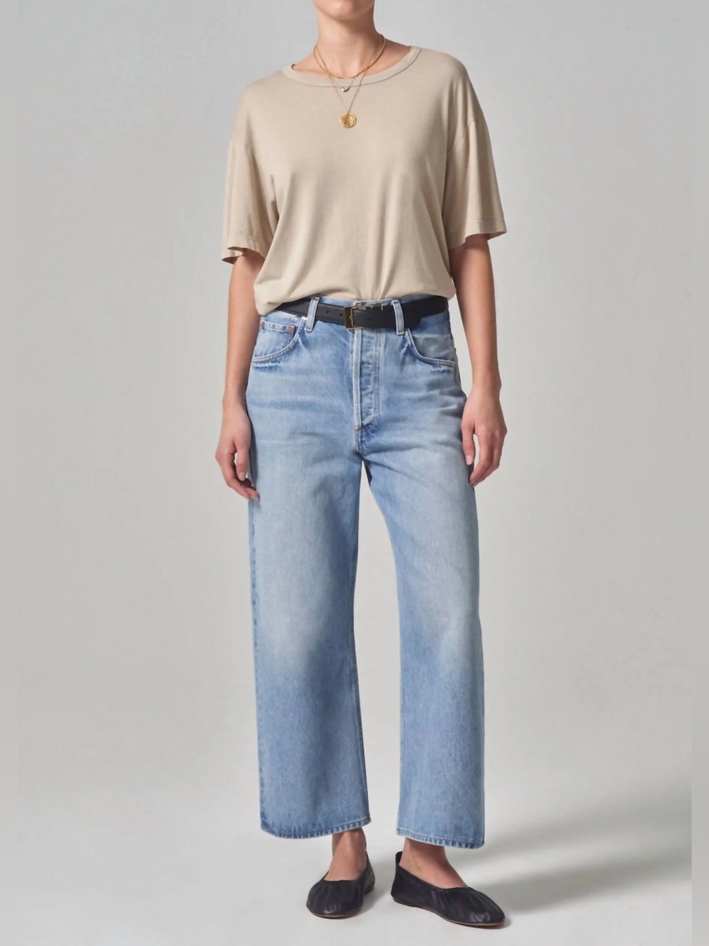 Citizens of Humanity Gaucho Vintage Wide Leg
Jeans in Misty Rigid Denim Sz 28